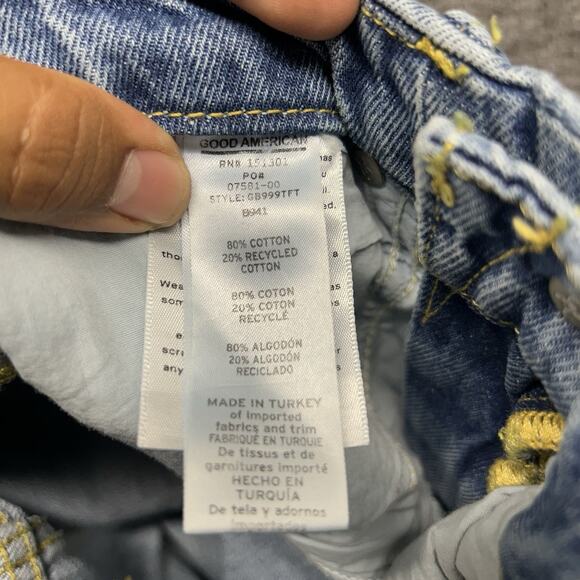 Good American GOOD ’90s‎ LOOSE JEANS GNIL999T BLUE725 Size 0/25 - Picture 7 of 8